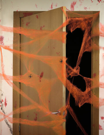 Narancssárga pókháló pókokkal 20 g Halloween