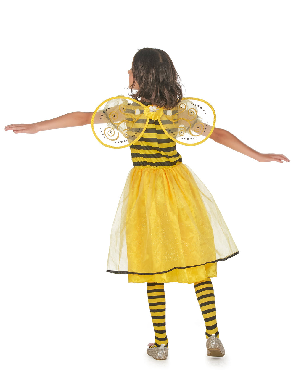 Vue de dos du déguisement abeille tutu avec ailes