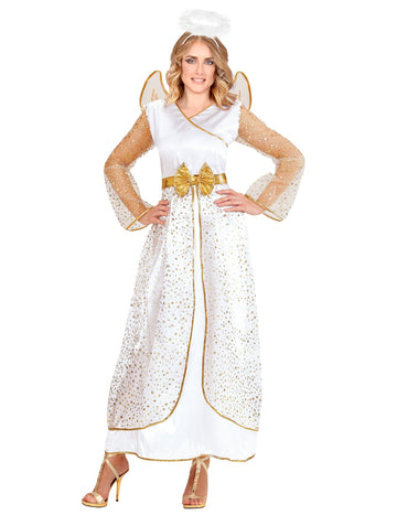 Női fehér és arany angyal jelmez