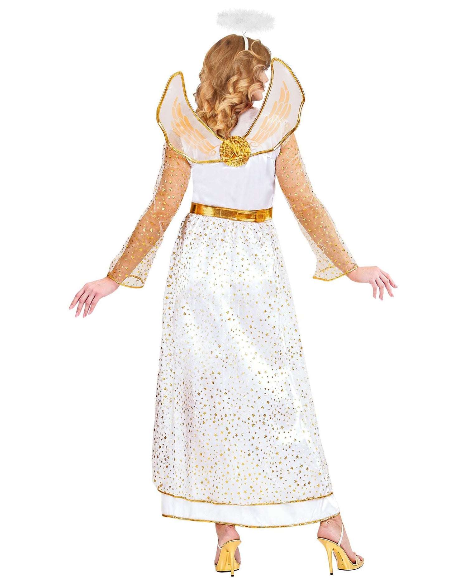 Női fehér és arany angyal jelmez