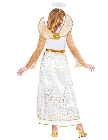 Női fehér és arany angyal jelmez