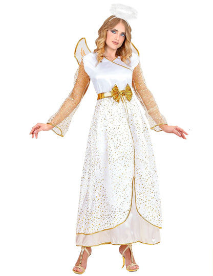 Női fehér és arany angyal jelmez