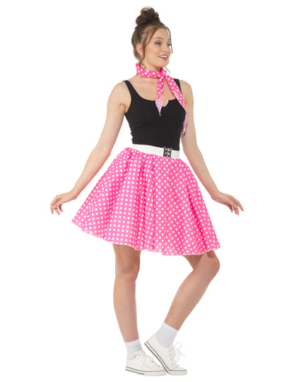 Az 1950 -es évek álruhája rózsaszín női borsóval