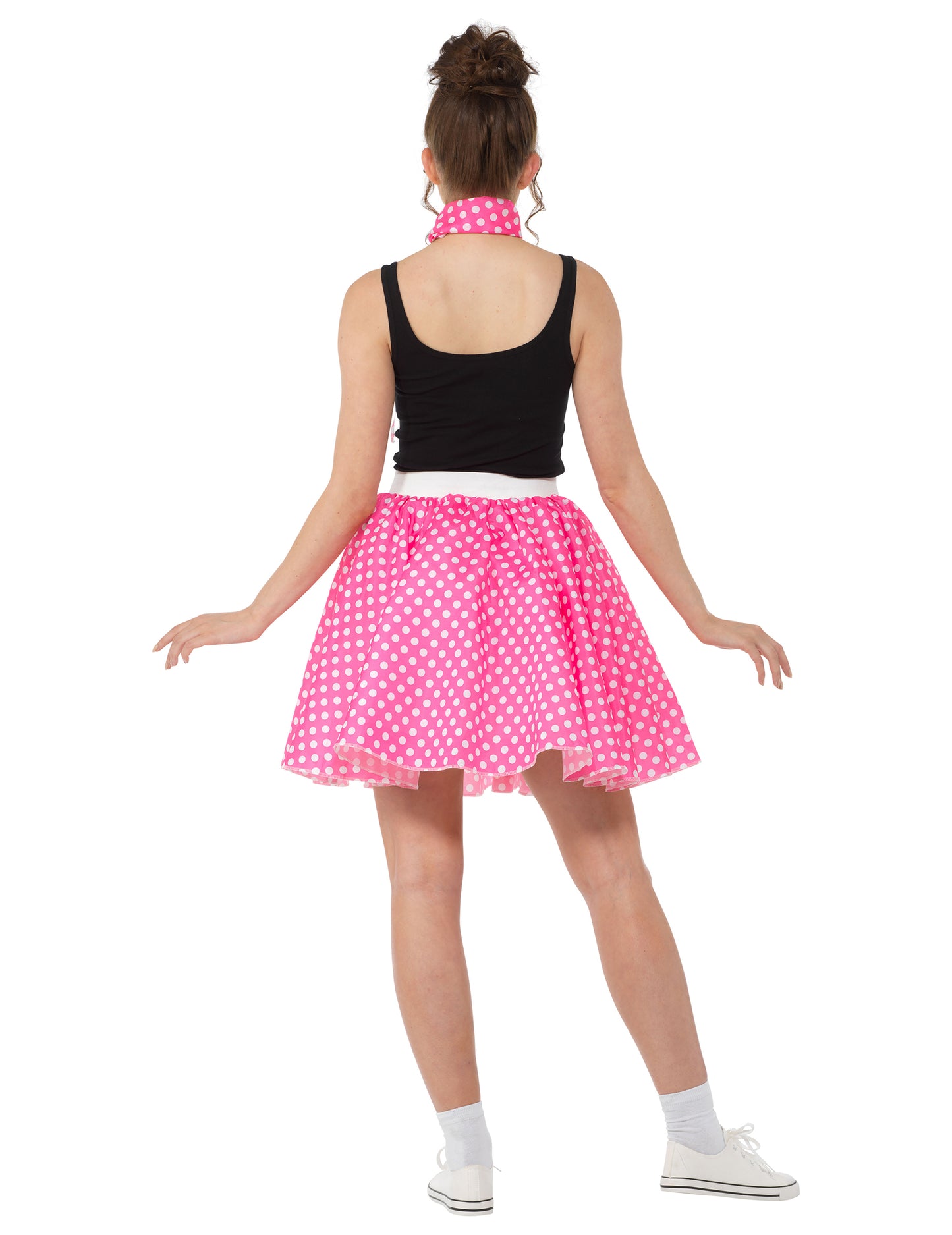 Az 1950 -es évek álruhája rózsaszín női borsóval