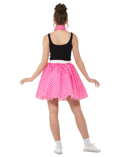 Az 1950 -es évek álruhája rózsaszín női borsóval