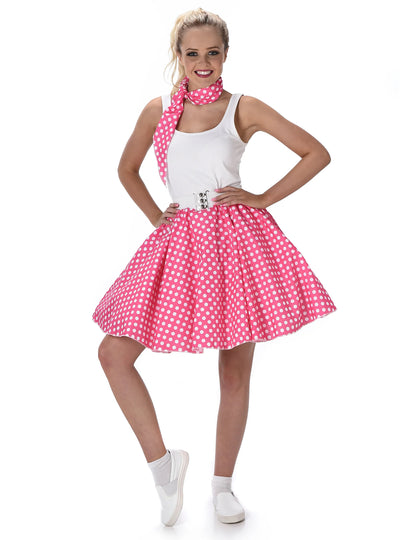 Az 1950 -es évek álruhája rózsaszín női borsóval