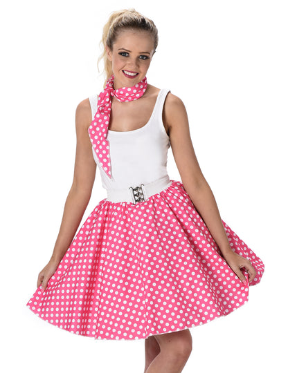 Az 1950 -es évek álruhája rózsaszín női borsóval