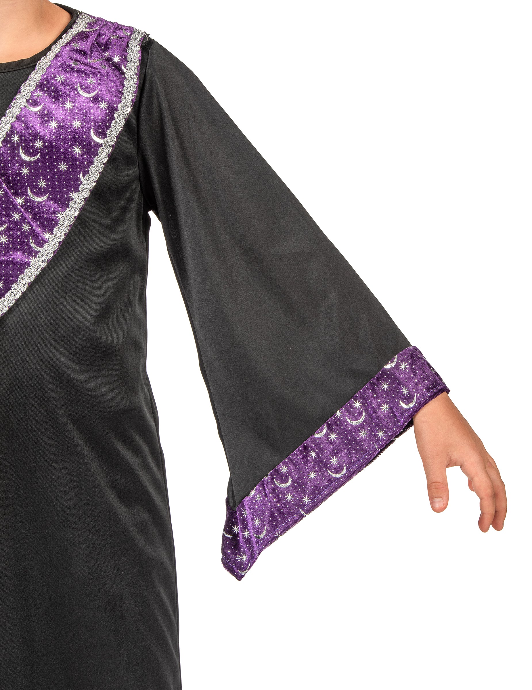 Détail de la manche évasée du déguisement apprenti sorcier pour enfant