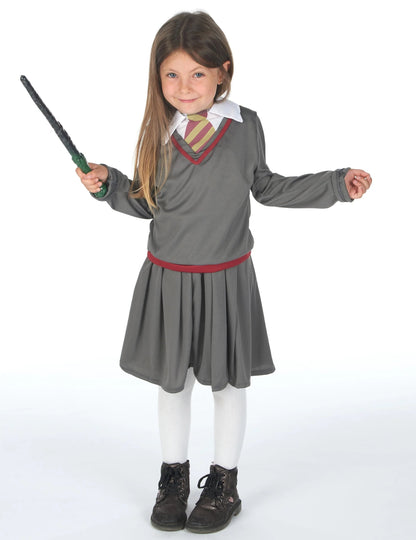 Vue de face du déguisement apprentie sorcière pour fille