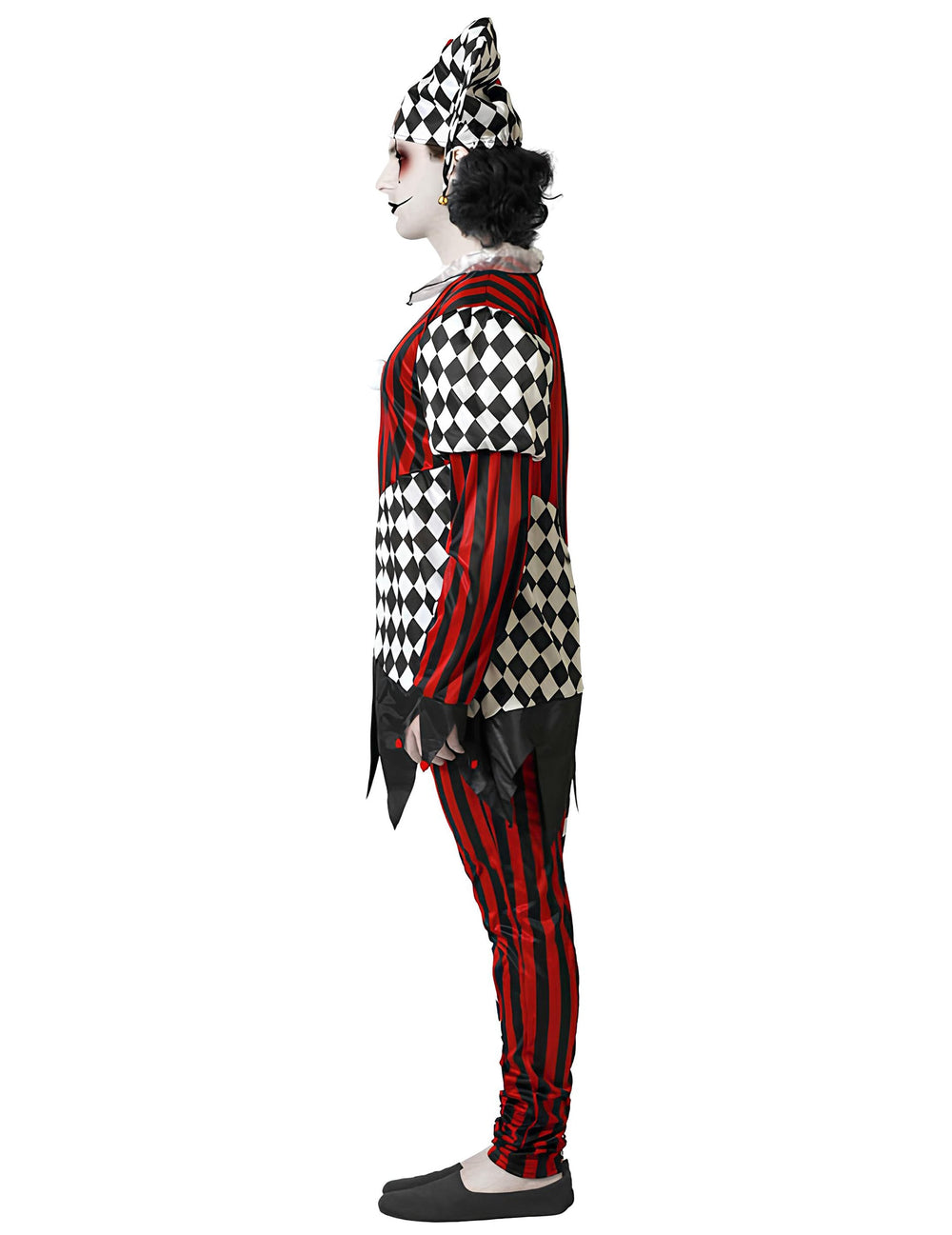 Vue de profil du déguisement Arlequin effrayant pour homme