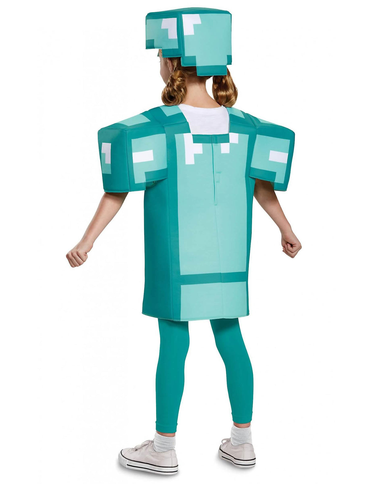 Hátulnézet a gyermek Minecraft páncél jelmezről