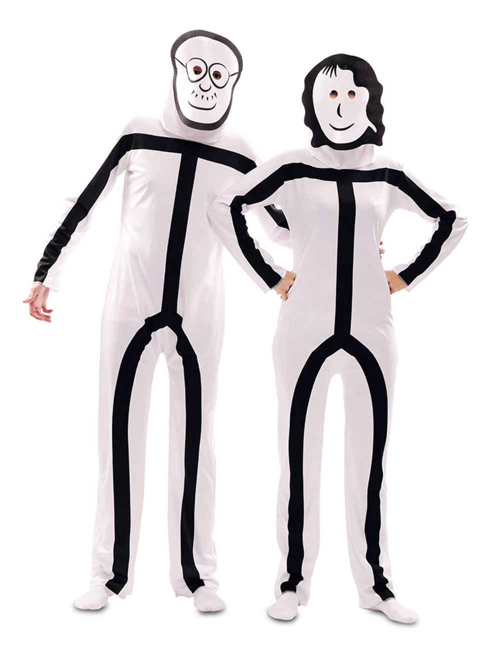 Stickman jelmez felnőtt fehér és fekete maszkokkal