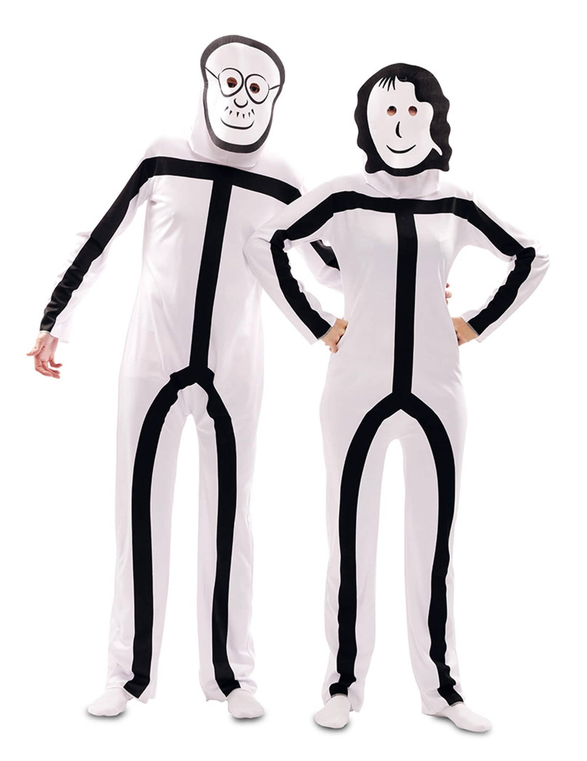 Stickman jelmez felnőtt fehér és fekete maszkokkal