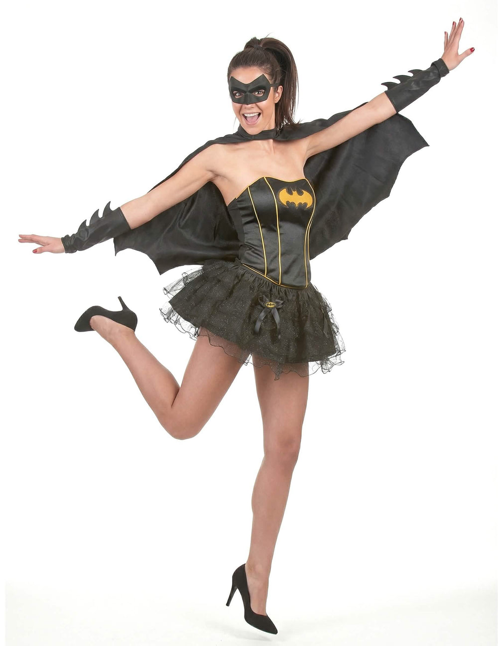 Tartás nyitott köpennyel a szexi női Batgirl™ jelmezben