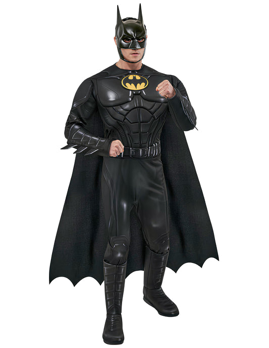 Déguisement Batman 1989 Luxe pour adulte noir avec torse musclé et logo jaune