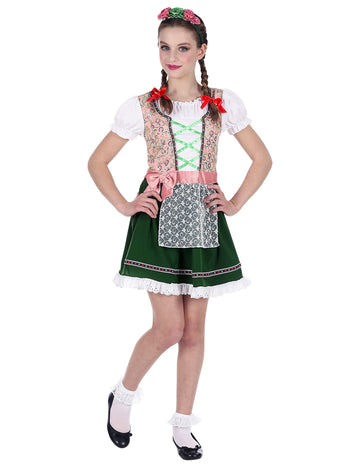 Déguisement Bavaroise rose et verte fille