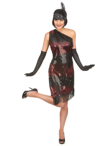 Fekete és vörös charleston álruhában