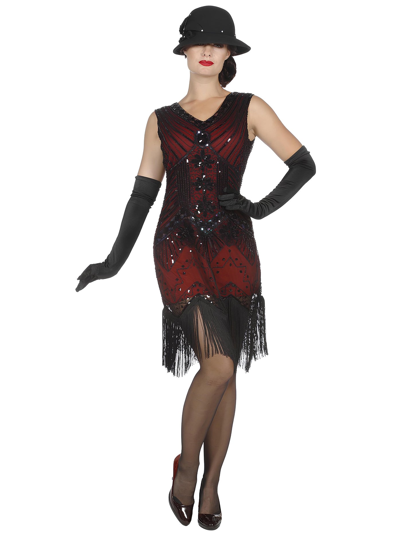 Női luxus piros flitteres Charleston jelmez 