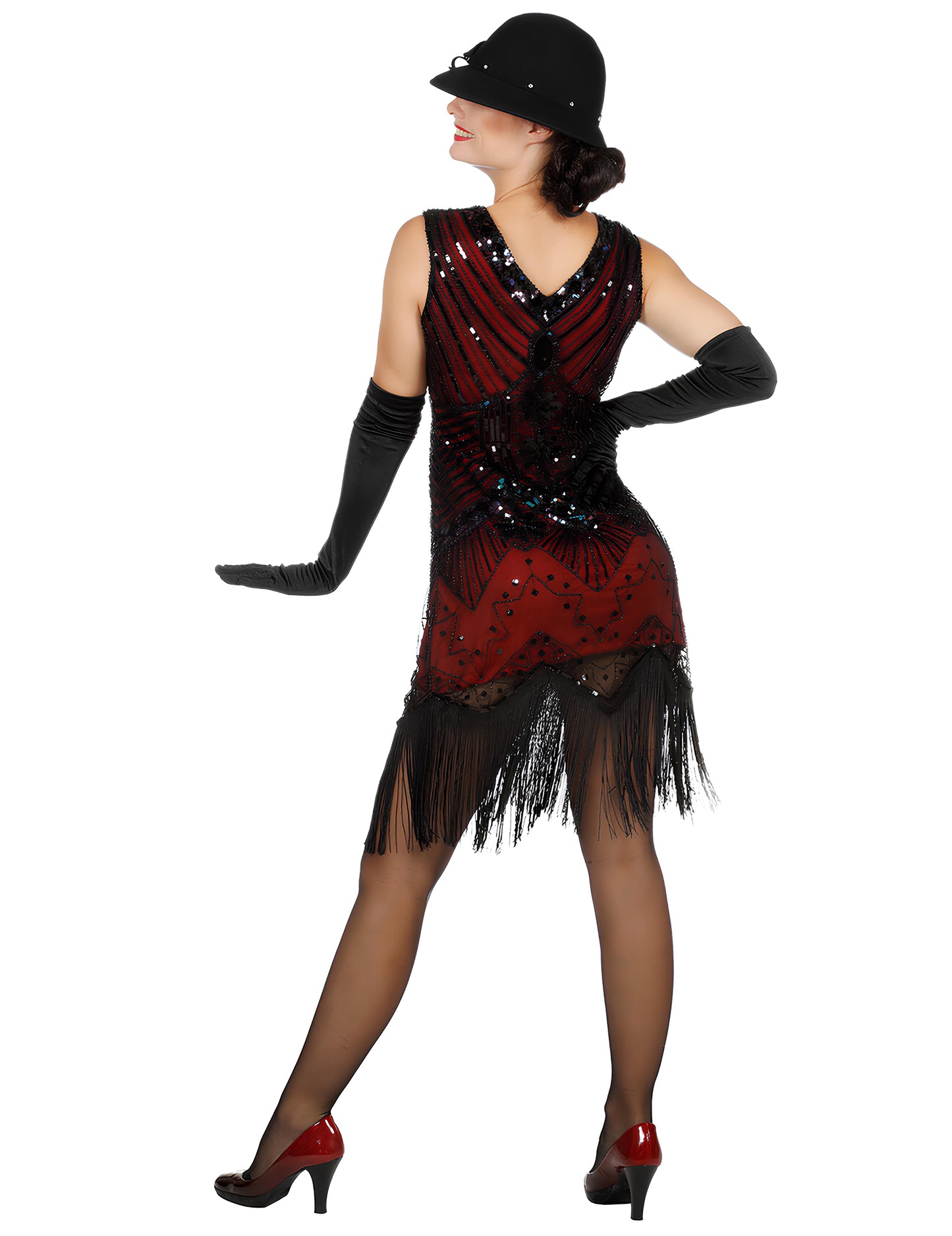 Női luxus piros flitteres Charleston jelmez 