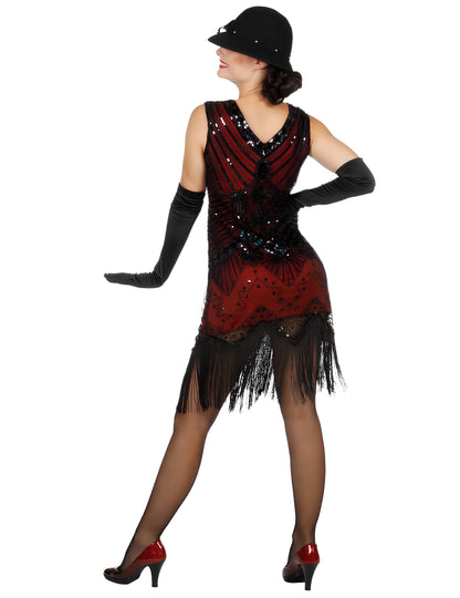 Női luxus piros flitteres Charleston jelmez 
