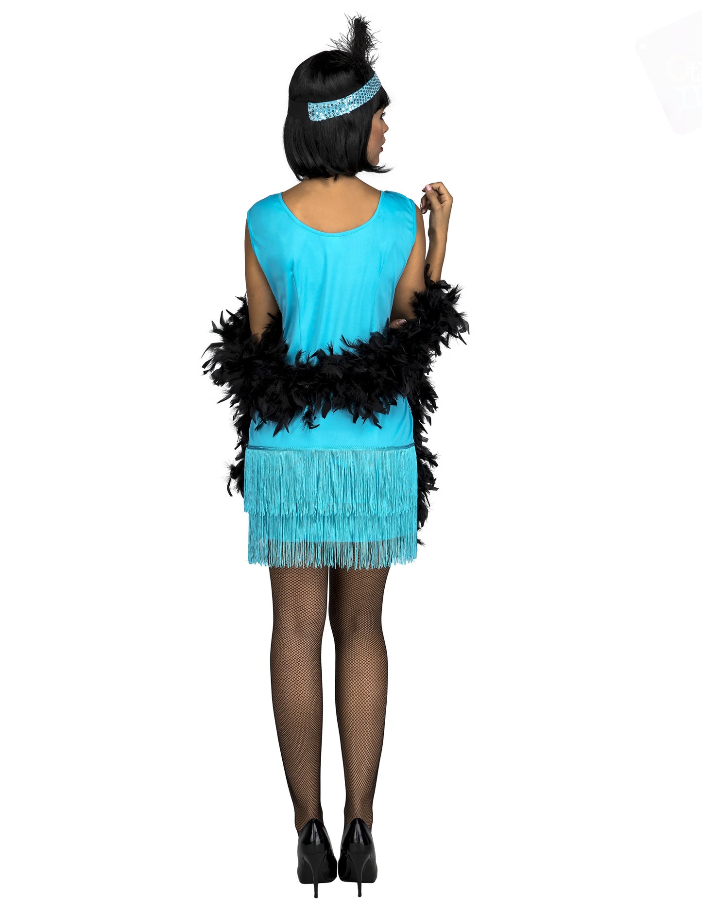Női charleston jelmez türkiz flitterekkel 