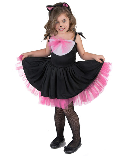 Détail du jupon en tulle rose du déguisement de chat pour fille