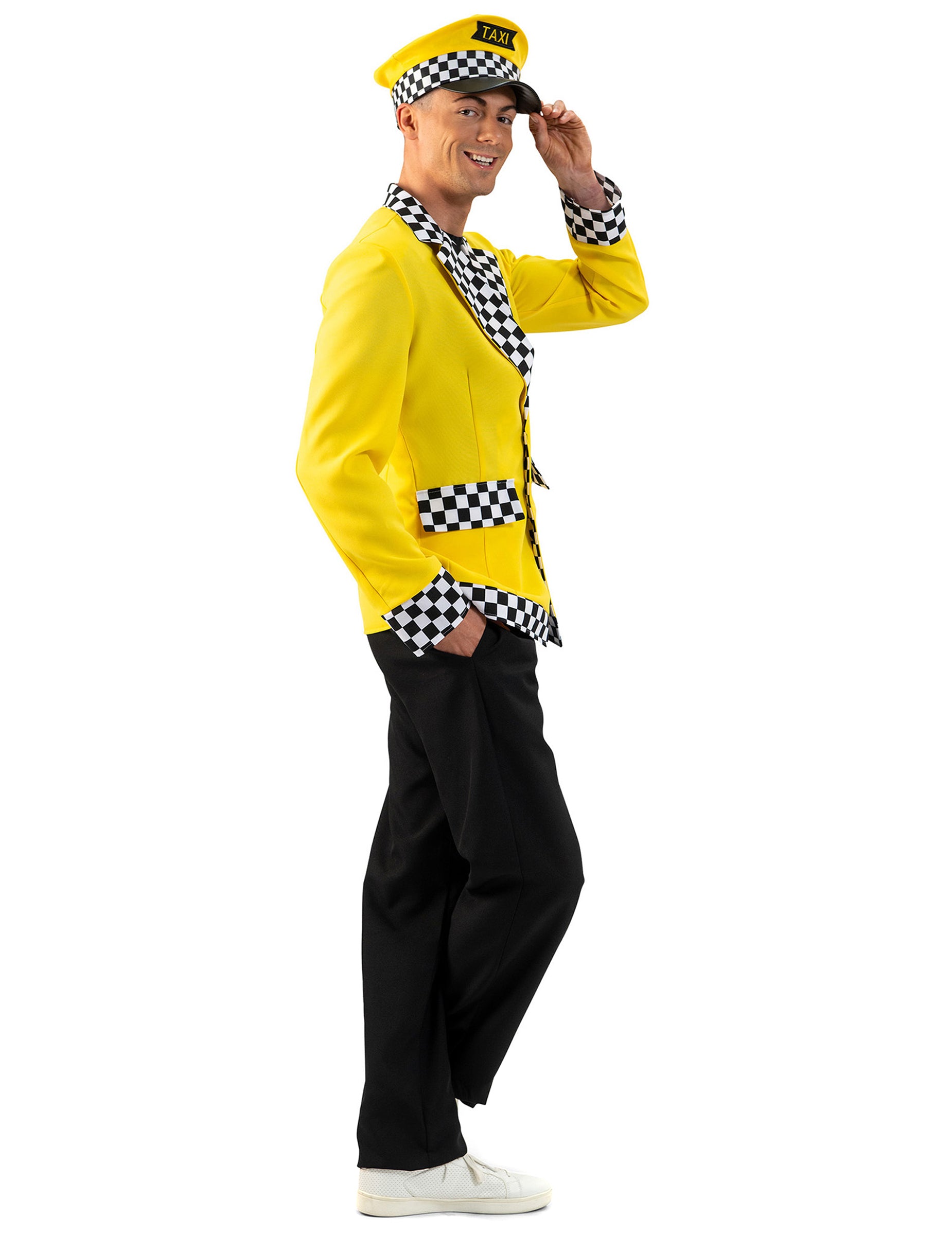 Vue de profil du déguisement chauffeur de taxi pour homme
