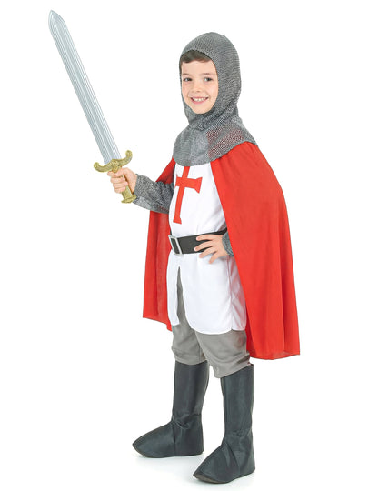 Vue de profil du déguisement de chevalier croisé pour garçon