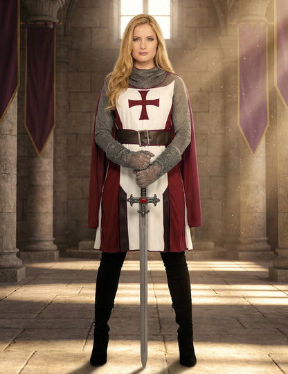 Női luxus templomos lovag jelmez 