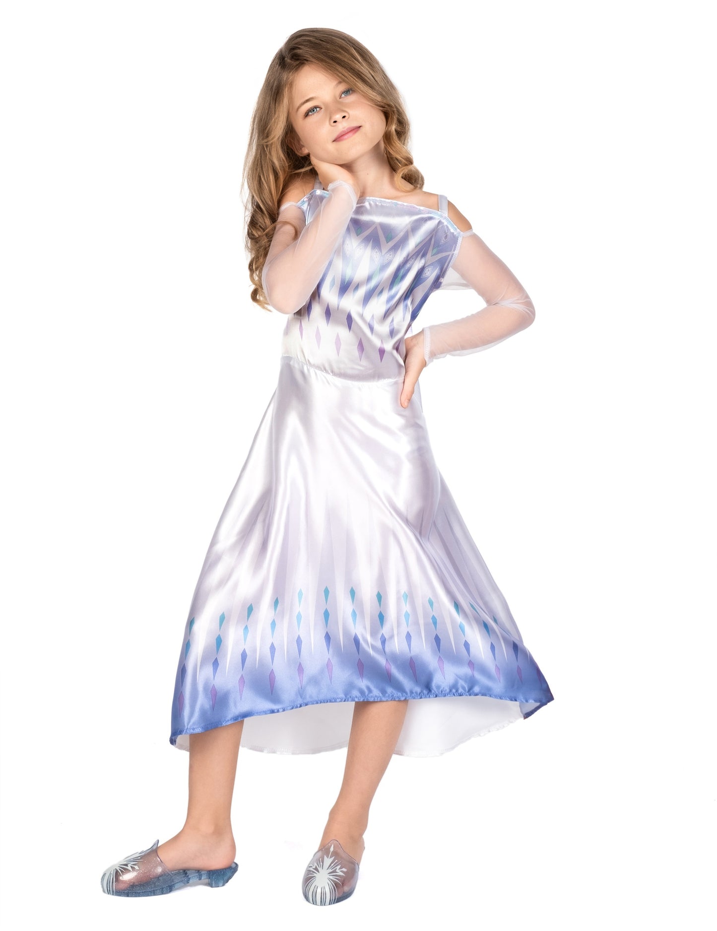 Klasszikus fehér álruhás Elsa a hó királynő 2 lány