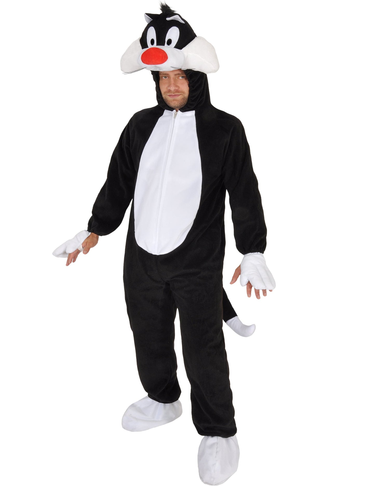 Déguisement classique Grosminet Looney Tunes pour adulte noir et blanc