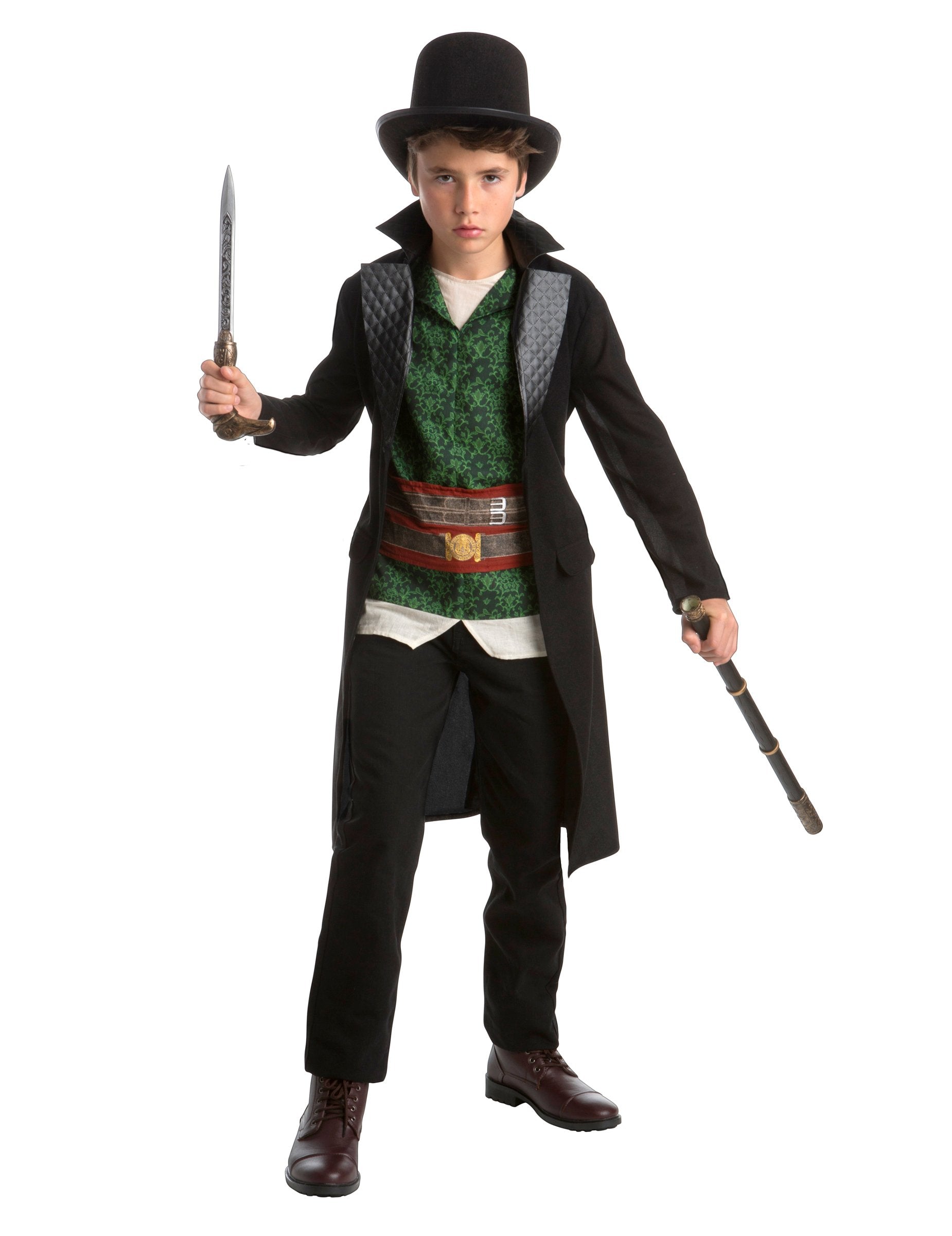 Déguisement classique Jacob - Assassin's creed pour adolescent noir et vert avec chapeau haut de forme