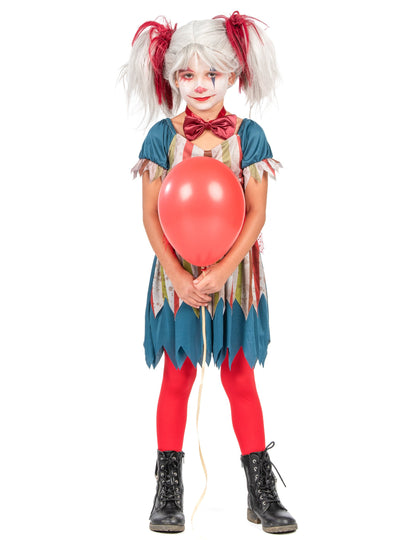 Halloween lány színes bohóc csaj álruhában