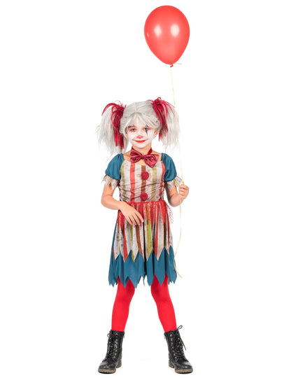 Halloween lány színes bohóc csaj álruhában
