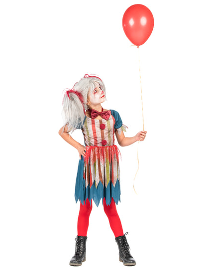 Halloween lány színes bohóc csaj álruhában
