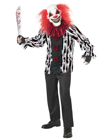 Őrült bohóc jelmez luxusmaszkkal felnőtteknek