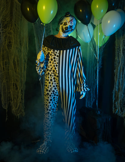 Felnőtt fekete -fehér szörnyű bohóc jelmez