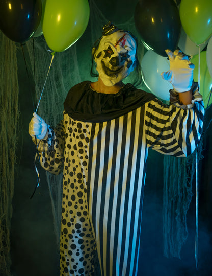 Felnőtt fekete -fehér szörnyű bohóc jelmez