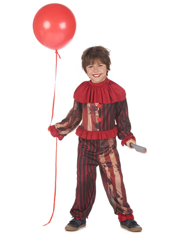 Félelmetes vörös fiú félelmetes bohóc álruhás
