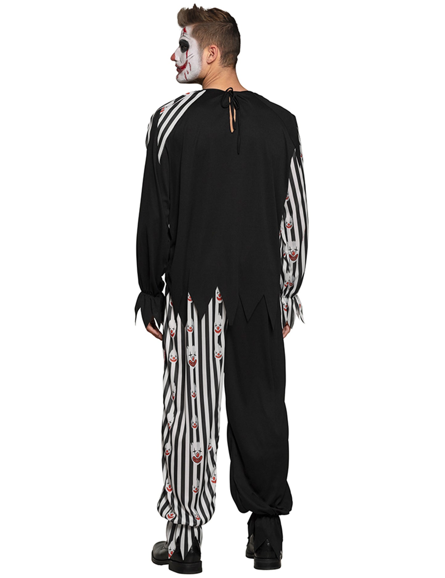 Vue de dos du déguisement clown triste ensanglanté pour adulte