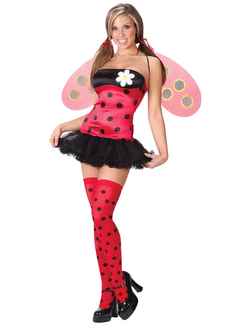 Női katicabogár jelmez piros-fekete DE 