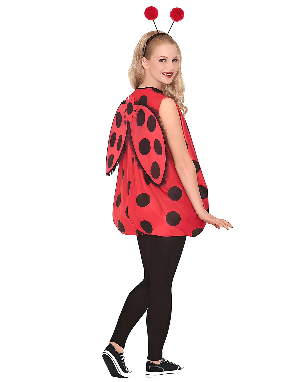 Vue de dos du déguisement coccinelle pour femme
