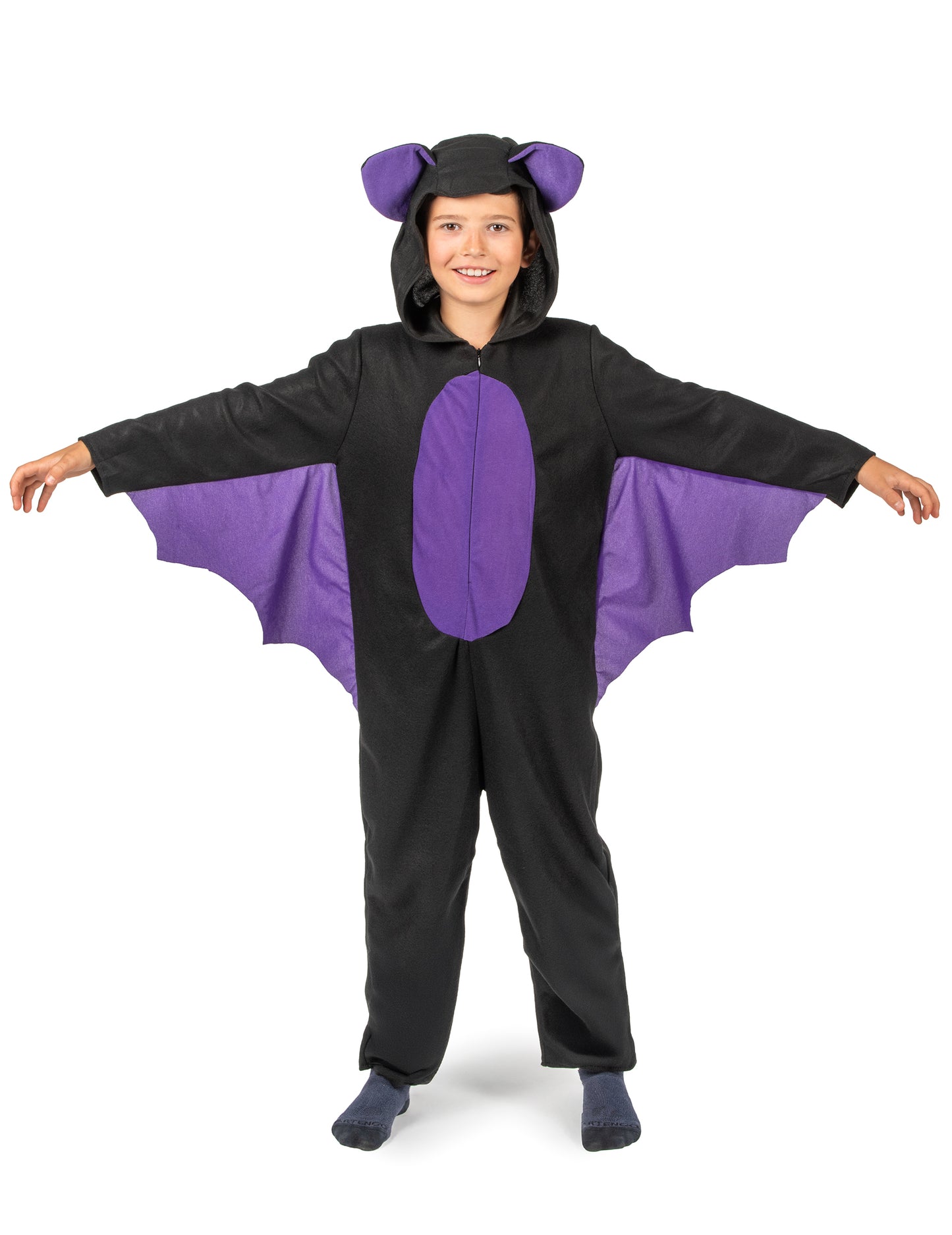 Fekete és lila fiú denevér kombinált jelmez
