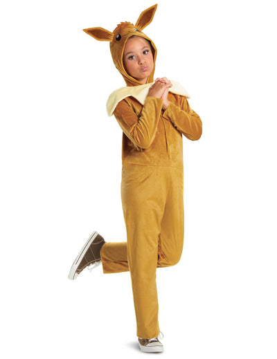 Déguisement combinaison Evoli Pokémon™ pour enfant marron et beige avec capuche