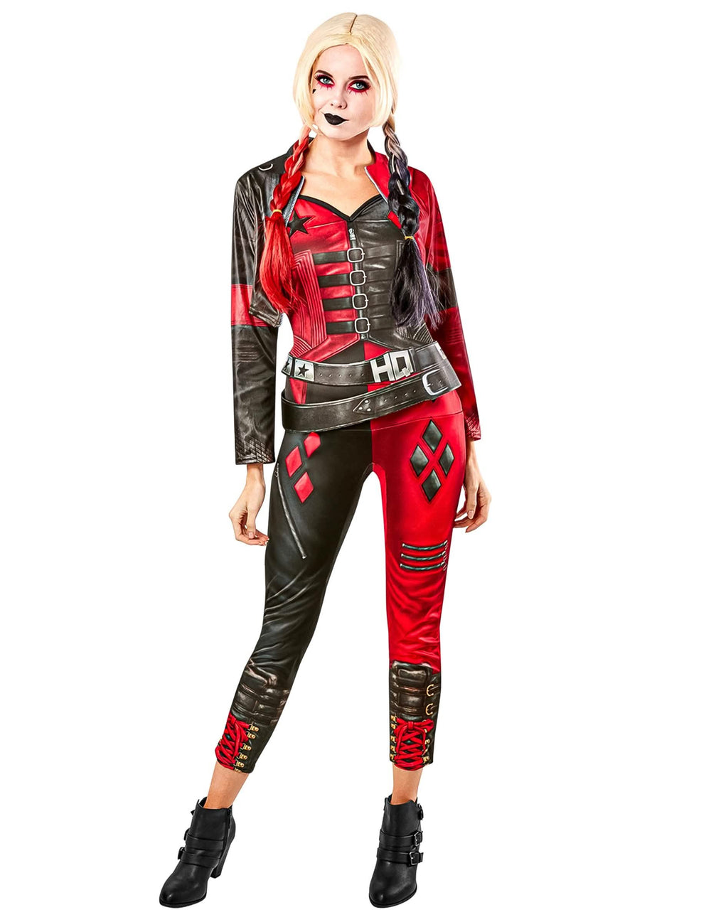 Harley Quinn Suicide squad 2 női piros és fekete kombiné jelmez