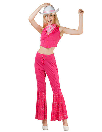 Teljes jelmez cowboy rózsaszín szexi nő