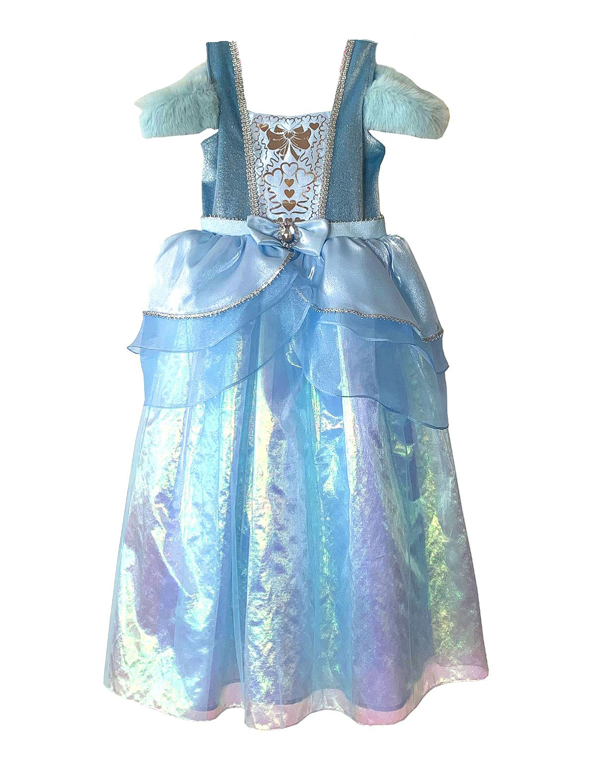 Vue de face de la robe du déguisement complet princesse pour enfant