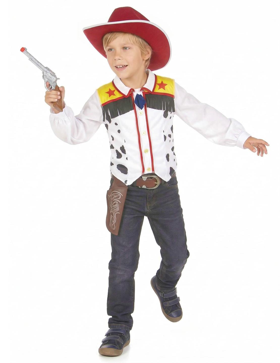 Játék pisztoly és cowboy jelmez tok fiúknak