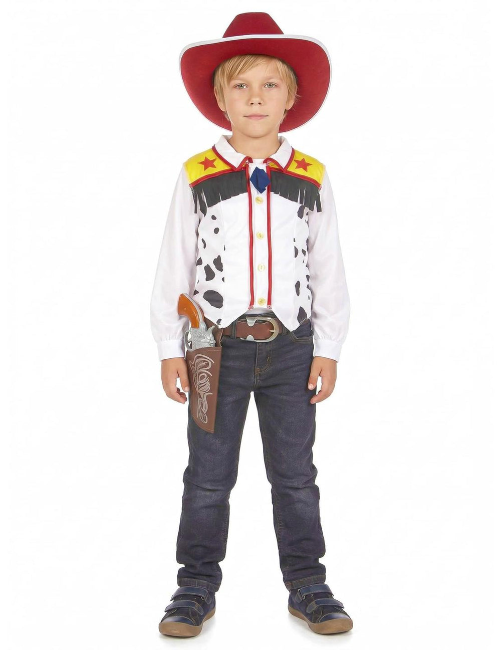 Teljes alakos nézet a fiúnak való cowboy jelmezről