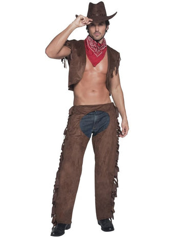 Szexi ember cowboy álruhában